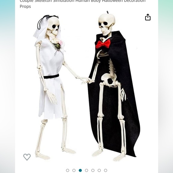 🎃ZULOW Halloween Skeleton Decoration, 2 Pcs Ghost Groom Bride Couple Skeleton - Picture 2 of 7
